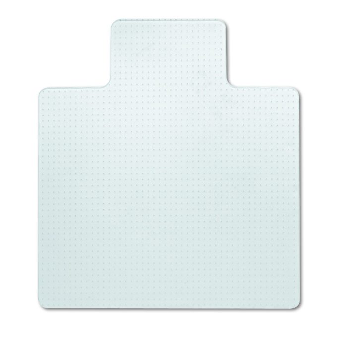 69906 7220004576054, SKILCRAFT PVC Chair Mat for Medium to High Pile Carpeted Floors, Rectangular with Lip, 45" x 53", Clear - Image 1