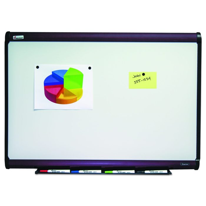 241463 7110016305167, SKILCRAFT Magnetic Porcelain Dry Erase Board, 48" x 36", White Surface, Natural Mahogany Frame - Image 1