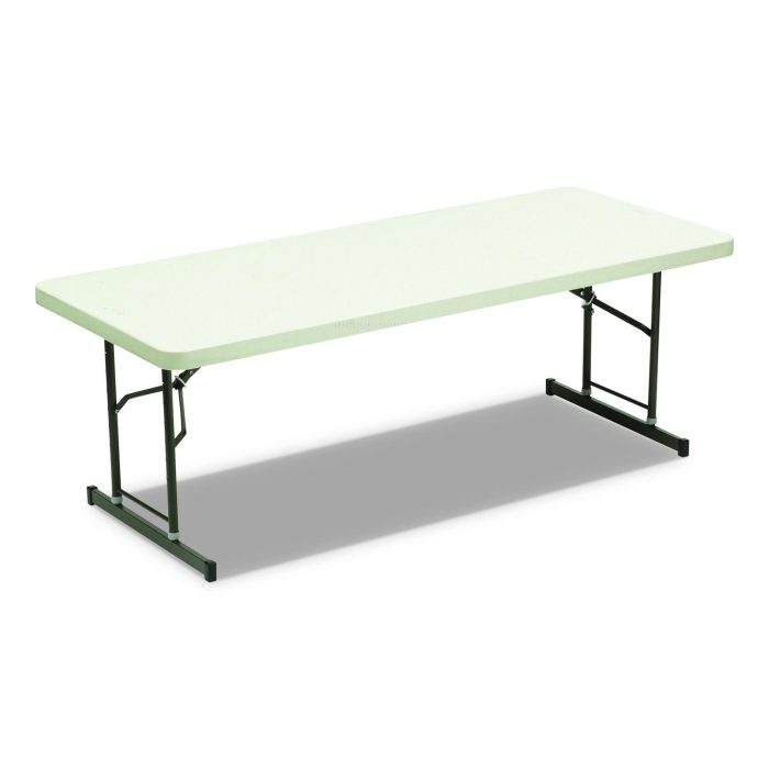 322186 7110016716416, SKILCRAFT Blow Molded Folding Tables, Rectangular, 72w x 30d x 35h, Platinum - Image 1