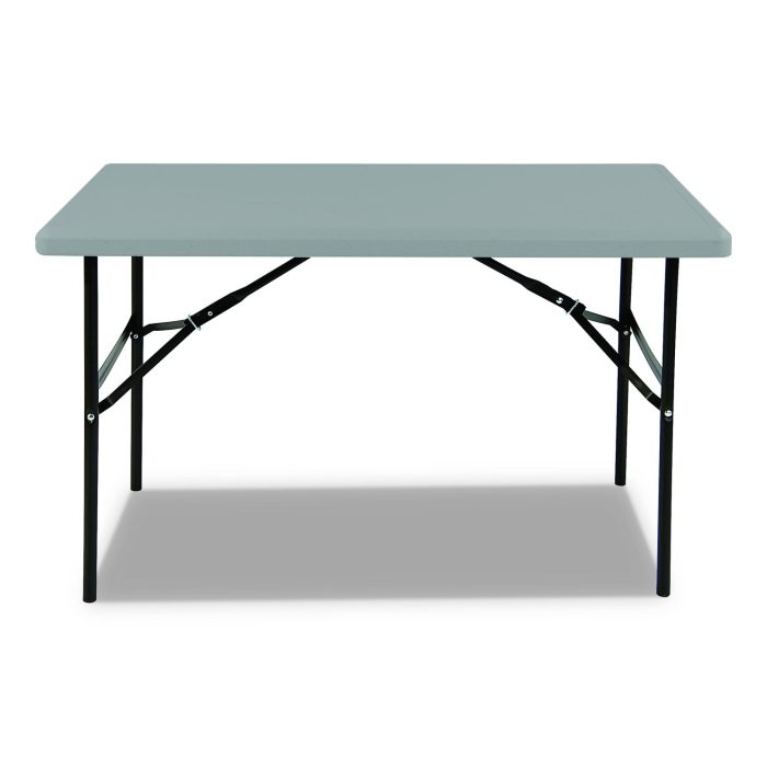 322188 7110016716418, SKILCRAFT Blow Molded Folding Tables, Rectangular, 30w x 96d x 29h, Charcoal - Image 1