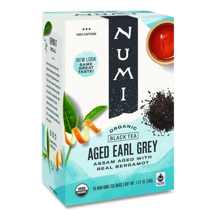 660164 Organic Teas and Teasans, 1.27 oz Filterbag, Aged Earl Grey, 18/Box - Image 1