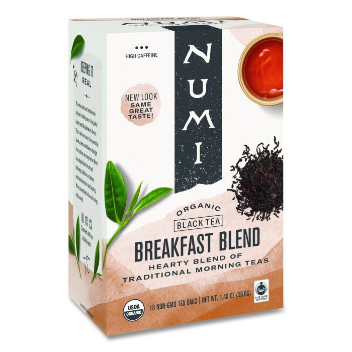 660278 Organic Teas and Teasans, 1.4 oz Filterbag, Breakfast Blend, 18/Box - Image 1