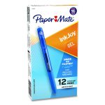 Inkjoy Gel Pen, Retractable, Medium 0.7 Mm, Blue Ink, Blue Barrel, Dozen