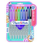 Flair Felt Tip Porous Point Pen, Stick, Extra-Fine 0.4 Mm, Assorted Ink Colors, Gray Barrel, 16/pack