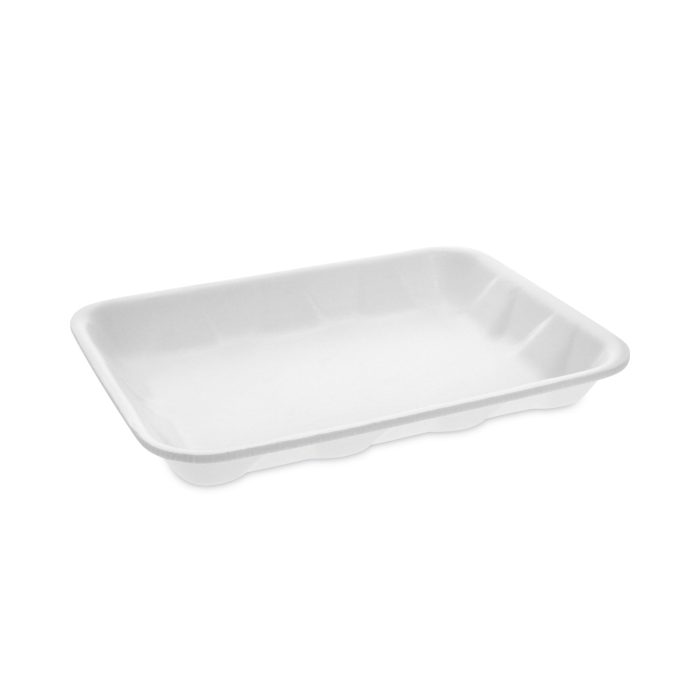 781653 Meat Tray, #4D, 9.5 x 7 x 1.25, White, Foam, 500/Carton - Image 1