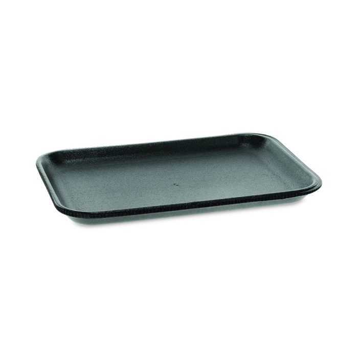 781706 Supermarket Tray, #2S, 8.2 x 5.7 x 0.65, Black, Foam, 500/Carton - Image 1
