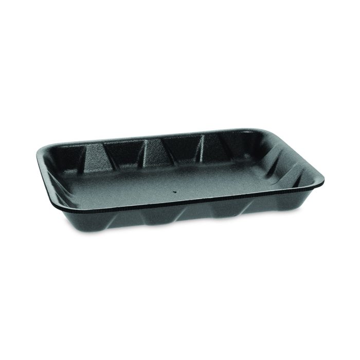 781710 Supermarket Tray, #4D1, 9.5 x 7 x 1.25, Black, Foam, 500/Carton - Image 1