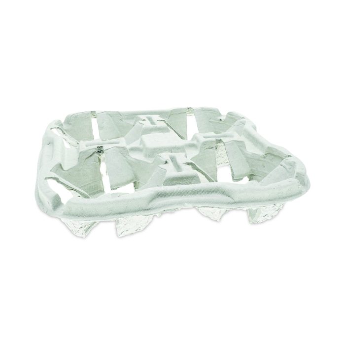 783369 EarthChoice Carry-Safe Beverage Carrier, 8 oz to 46 oz, Four Cups, Natural, 132/Carton - Image 1