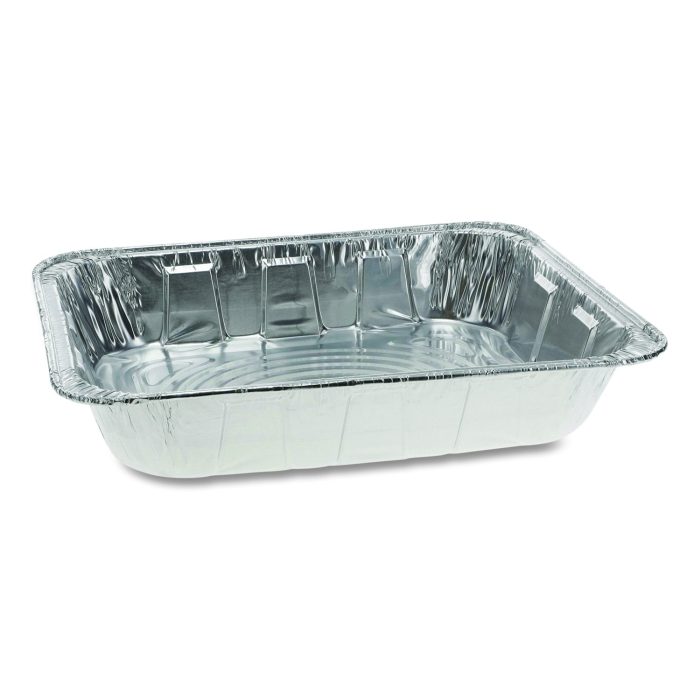 15046902 Aluminum Steam Table Pan, Half-Size Deep, 2.6" Deep, 11.8 x 9.4, 100/Carton - Image 1