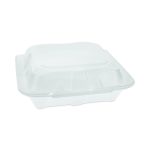Vented Foam Hinged Lid Container, Dual Tab Lock Economy, 8.4 x 8 x 3, White, 150/Carton