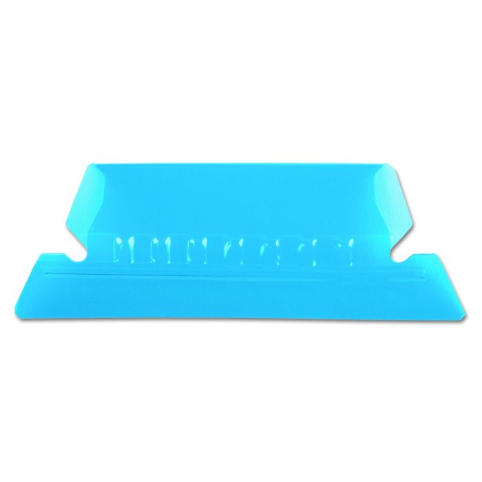 186221 Transparent Colored Tabs For Hanging File Folders, 1/5-Cut, Blue, 2" Wide, 25/Pack - Image 1