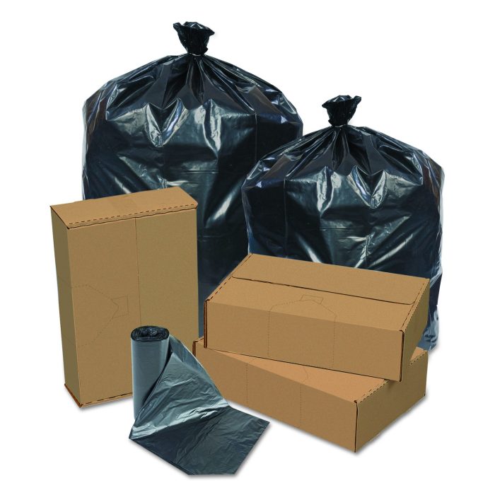 307876 Eco Strong Can Liners, 45 Gal, 1.5 Mil, 40" X 46", Black, 100/carton - Image 1