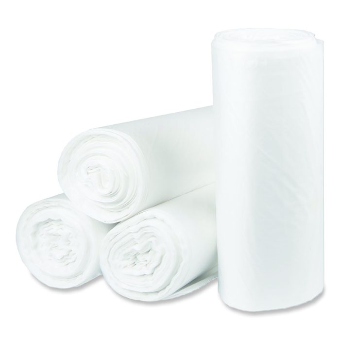 849065 Eco Strong Plus Can Liners, 60 gal, 16 mic, 38" x 58", Natural, Perforated Roll, 200/Carton - Image 1