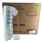 PET Lids, Fits 5 oz and 8 oz Sundae Cup, 100/Sleeve, 10/Sleeves/Carton