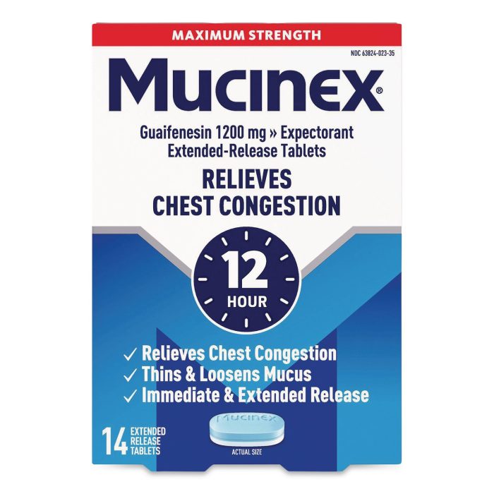 15187283 Maximum Strength Expectorant, 14 Tablets/box - Image 1