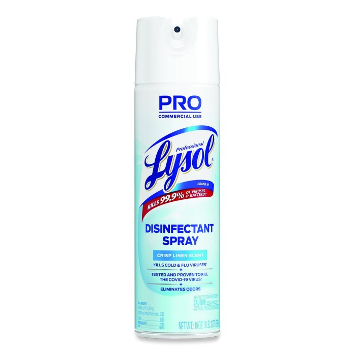 828125 Disinfectant Spray, Crisp Linen Scent, 19 oz Aerosol Spray - Image 1