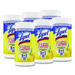 Disinfecting Wipes, 1 Ply, 7 x 7.25, Lemon and Lime Blossom, White, 80 Wipes/Canister, 6 Canisters/Carton