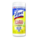 Disinfecting Wipes, 1-Ply, 7 x 7.25, Lemon and Lime Blossom, White, 35 Wipes/Canister