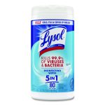 Disinfecting Wipes, 1-Ply, 7 x 7.25, Crisp Linen, White, 80 Wipes/Canister