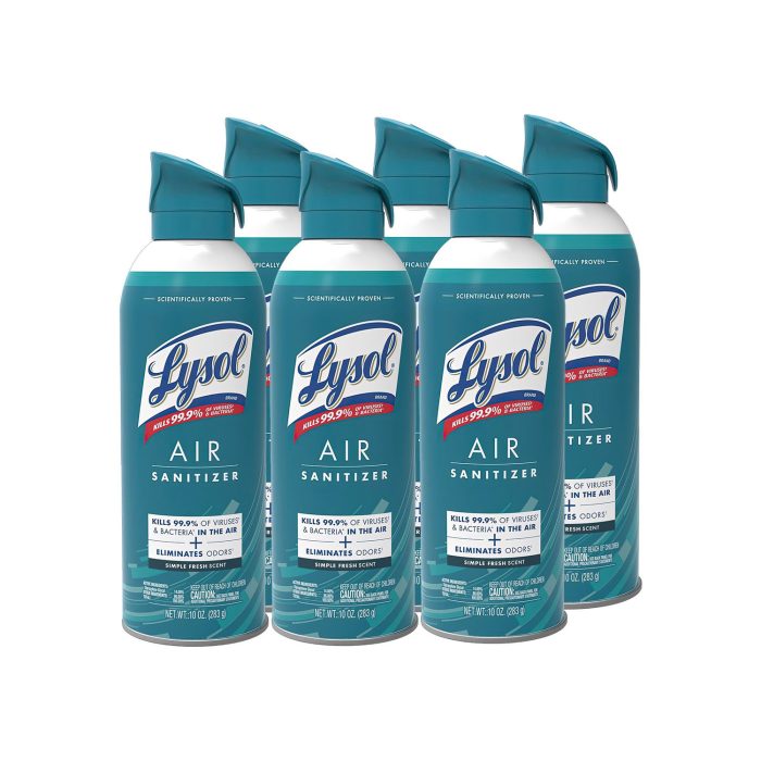 895419 Air Sanitizer Spray, Simple Fresh Scent, 10 oz Aerosol Spray, 6/Carton - Image 1