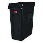 Slim Jim with Venting Channels, 16 gal, Plastic, Black