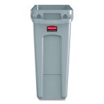 Slim Jim Waste Container with Handles, 16 gal, Plastic, Light Gray
