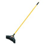 Maximizer Push-to-Center Broom, 18 x 58.13, Polyproylene Bristles, Steel Handle, Yellow/Black
