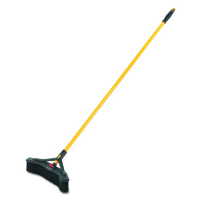 316304 Maximizer Push-to-Center Broom, 18 x 58.13, Polyproylene Bristles, Steel Handle, Yellow/Black - Image 1