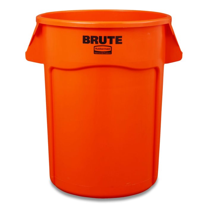 673716 Brute Round Container, 32 gal, Resin, Orange - Image 1