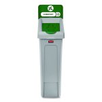 Slim Jim Recycling Station Kit, 1-Stream Compost, 23 gal, Plastic, Green/Gray