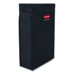Side Load Linen Bag for Rubbermaid Commercial 2202581, 2202527, 2202587 Carts, 3.7 Bushels, 9 x 21.1 x 33, Black, 4/CT