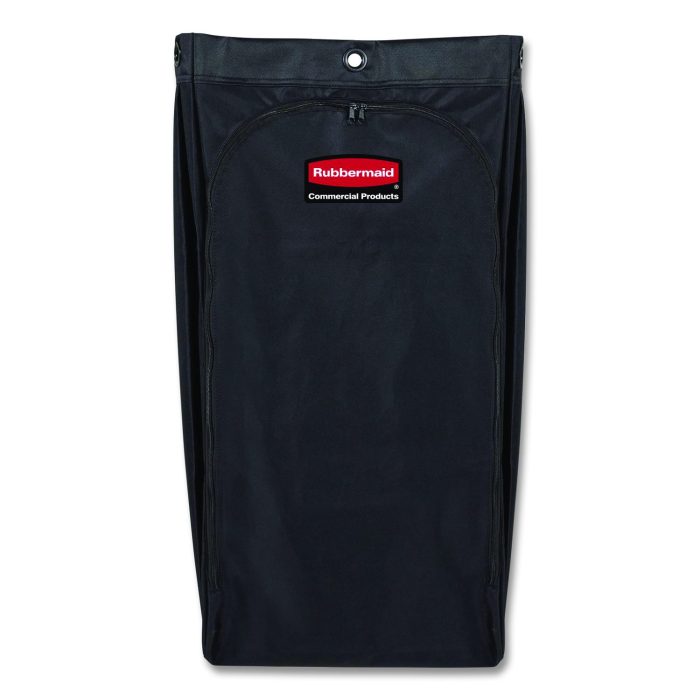 15185305 Fabric Cleaning Cart Bag for Rubbermaid Commercial Housekeeping and Janitorial Carts, 30 gal, 10.5 x 16.8 x 33, Black, 4/CT - Image 1