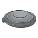 BRUTE Self-Draining Flat Top Lids for 20 gal Round BRUTE Containers, 19.88" Diameter, Gray