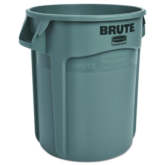 276563 Vented Round Brute Container, 20 gal, Plastic, Gray - Image 1