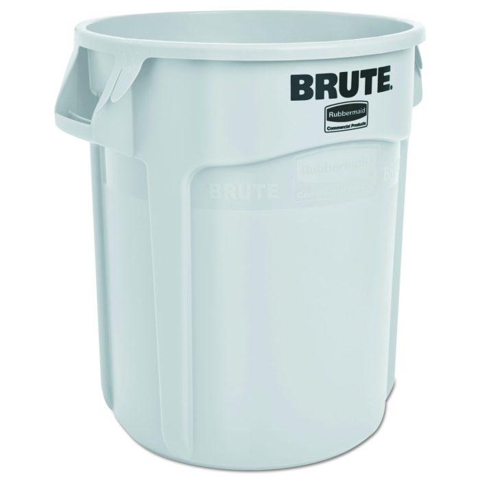 276592 Vented Round Brute Container, 20 gal, Plastic, White - Image 1