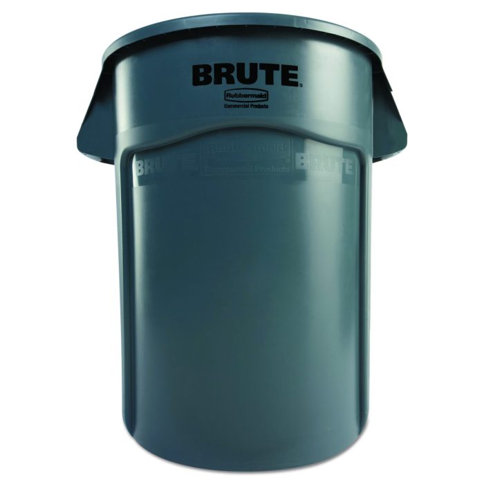 276583 Vented Round Brute Container, 44 gal., Plastic, Gray - Image 1