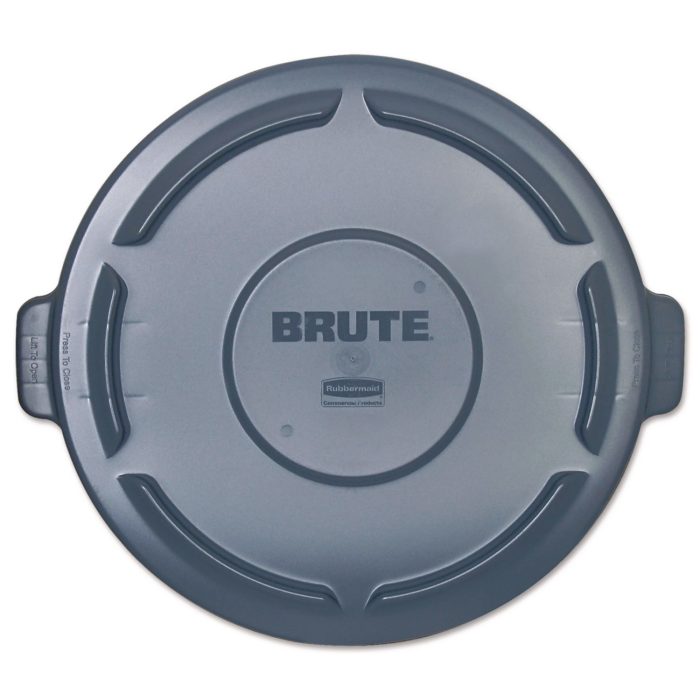 282136 BRUTE Self-Draining Flat Top Lids, 24.5" Diameter x 1.5h, Gray - Image 1