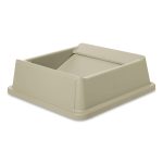 Untouchable Square Swing Top Lid, Plastic, 20.13w X 20.13d X 6.25h, Beige