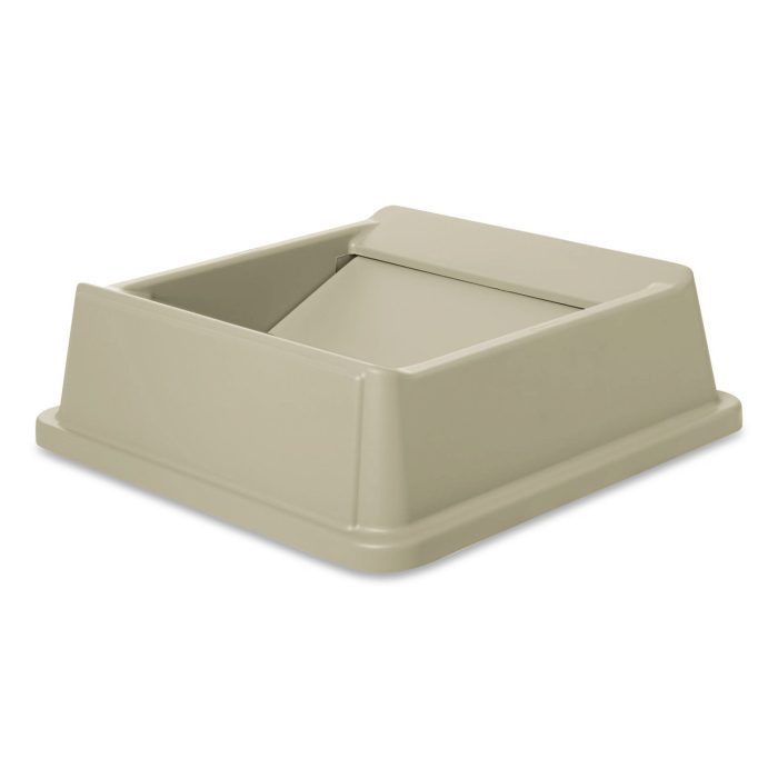 15188863 Untouchable Square Swing Top Lid, Plastic, 20.13w X 20.13d X 6.25h, Beige - Image 1