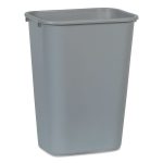 Deskside Plastic Wastebasket, 10.25 gal, Plastic, Gray