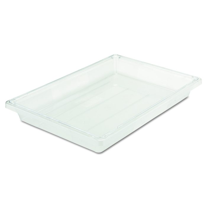 148508 Food/Tote Boxes, 5 gal, 26 x 18 x 3.5, Clear, Plastic - Image 1