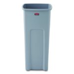 Untouchable Square Waste Receptacle, 23 gal, Plastic, Gray