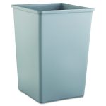 Untouchable Square Waste Receptacle, 35 gal, Plastic, Gray