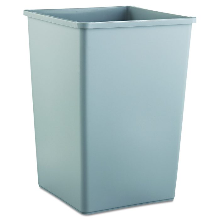 148027 Untouchable Square Waste Receptacle, 35 gal, Plastic, Gray - Image 1