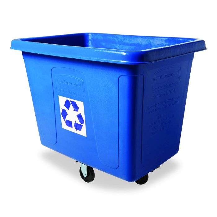 15184391 Recycling Cube Truck, 120 gal, 500 lb Capacity, Polyethylene, Blue - Image 1