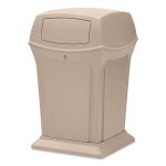 Ranger Trash Can with 2-Door Lid, 45 gal, Structural Foam, Wool