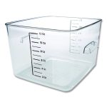 Square Storage Container, 12 qt, 10.5 x 11.31 x 7.75, Clear, Plastic
