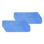 Microfiber Wet Mopping Pad, 24" Long, Split Nylon/Polyester Blend, Blue, 12/Carton