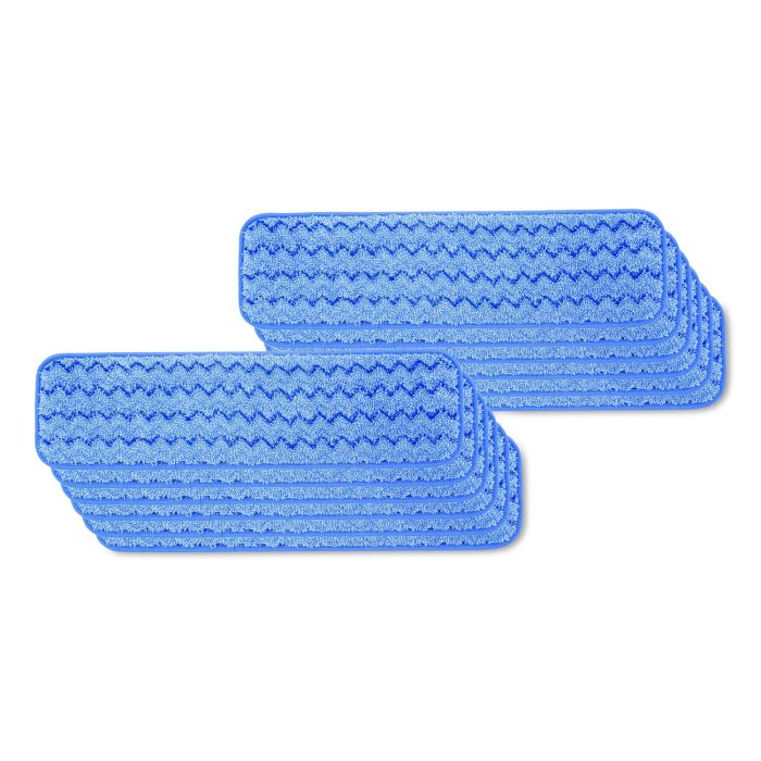 15169141 Microfiber Wet Mopping Pad, 24" Long, Split Nylon/Polyester Blend, Blue, 12/Carton - Image 1