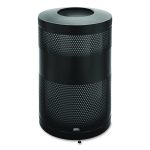 Classics Perforated Open Top Receptacle, 51 gal, Steel, Black
